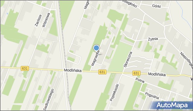 Wieliszew, Magnacka, mapa Wieliszew