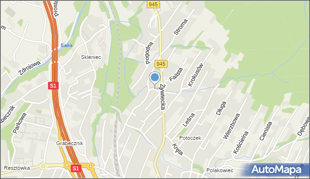 Wilkowice powiat bielski, Mała, mapa Wilkowice powiat bielski