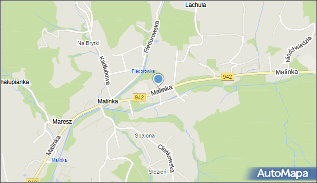 Wisła, Malinka, mapa Wisła