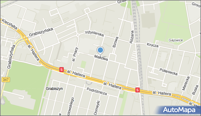 Wrocław, Makowa, mapa Wrocławia