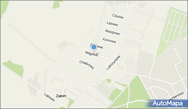 Załom gmina Goleniów, Magnolii, mapa Załom gmina Goleniów