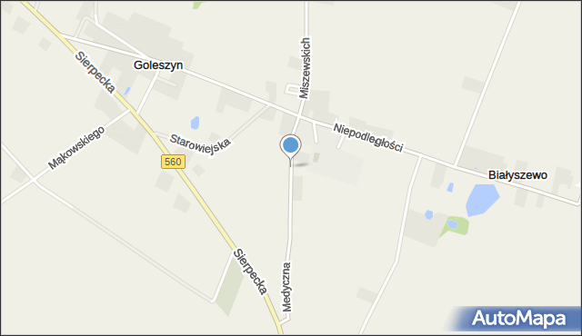 Goleszyn, Medyczna, mapa Goleszyn