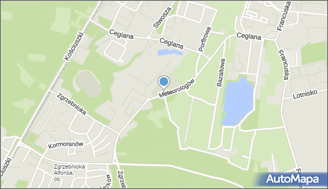 Katowice, Meteorologów, mapa Katowic