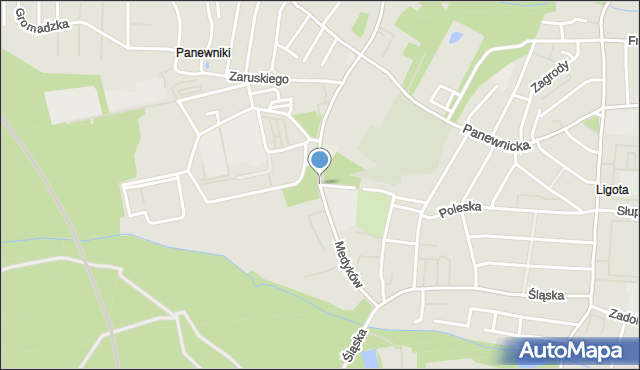 Katowice, Medyków, mapa Katowic
