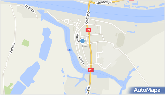 Krosno Odrzańskie, Mennicza, mapa Krosno Odrzańskie