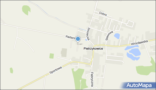 Pietrzykowice gmina Kąty Wrocławskie, Melonowa, mapa Pietrzykowice gmina Kąty Wrocławskie
