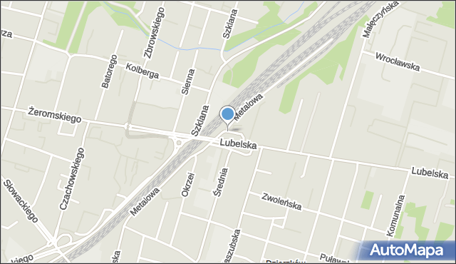 Radom, Metalowa, mapa Radomia