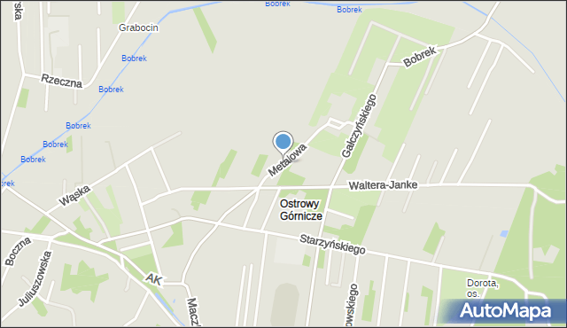 Sosnowiec, Metalowa, mapa Sosnowca