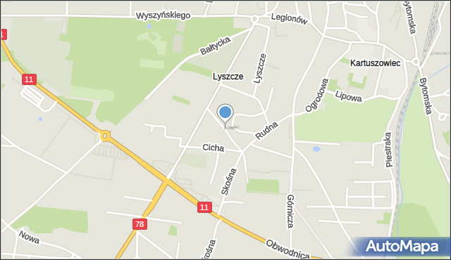 Tarnowskie Góry, Metalurgiczna, mapa Tarnowskie Góry