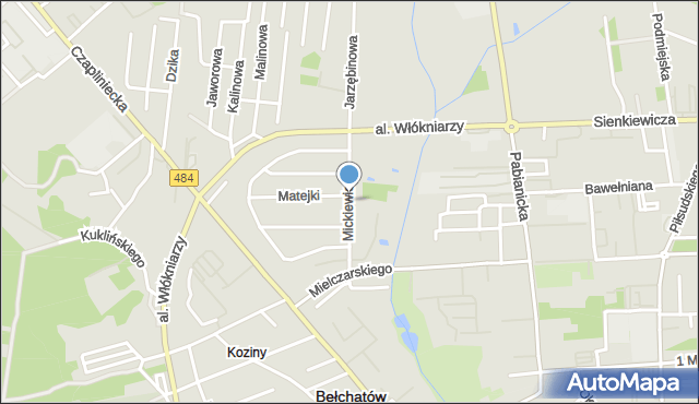Bełchatów, Mickiewicza Adama, mapa Bełchatów