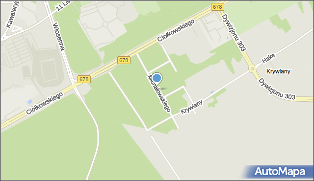 Białystok, Michałowskiego Jana, mjr. pil., mapa Białegostoku