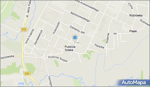 Biłgoraj, Mickiewicza Adama, mapa Biłgoraj