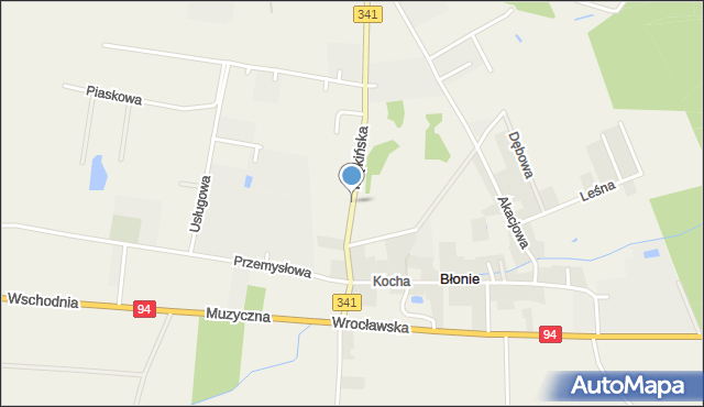 Błonie gmina Miękinia, Miękińska, mapa Błonie gmina Miękinia