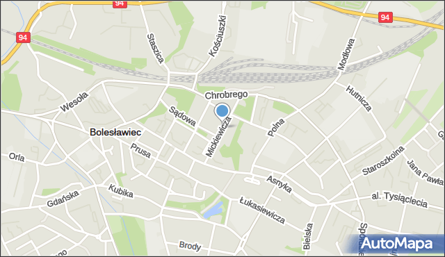 Bolesławiec, Mickiewicza Adama, mapa Bolesławca