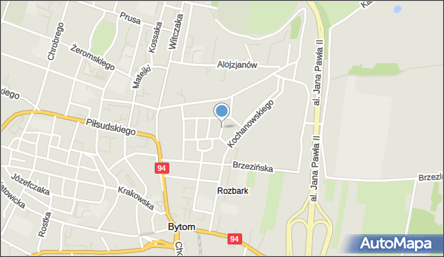 Bytom, Miętkiewicza Piotra, mapa Bytomia