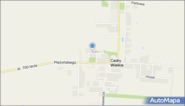 Cedry Wielkie, Miła, mapa Cedry Wielkie