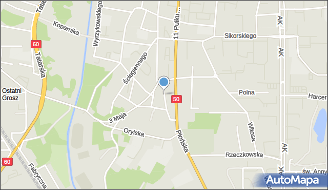 Ciechanów, Mickiewicza Adama, mapa Ciechanów