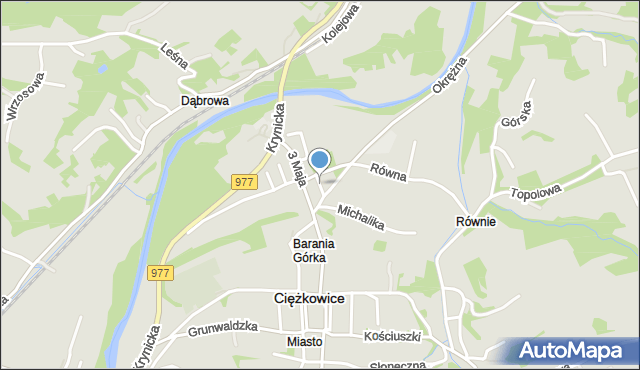 Ciężkowice powiat tarnowski, Miodowa, mapa Ciężkowice powiat tarnowski