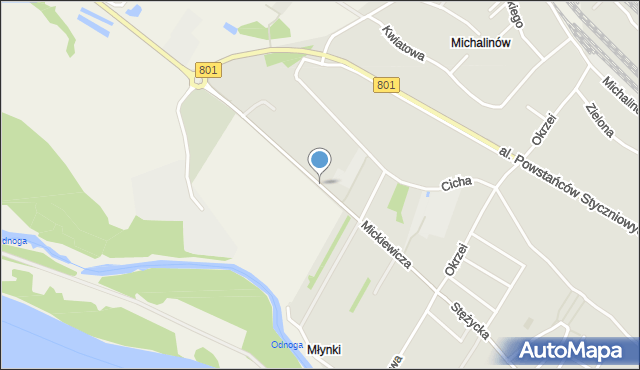 Dęblin, Mickiewicza Adama, mapa Dęblin