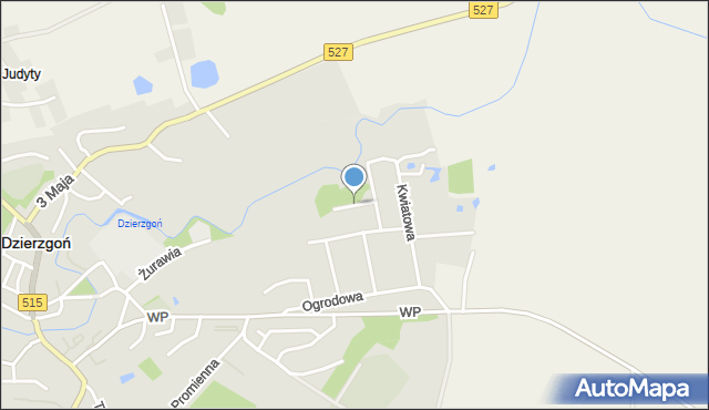Dzierzgoń, Miła, mapa Dzierzgoń