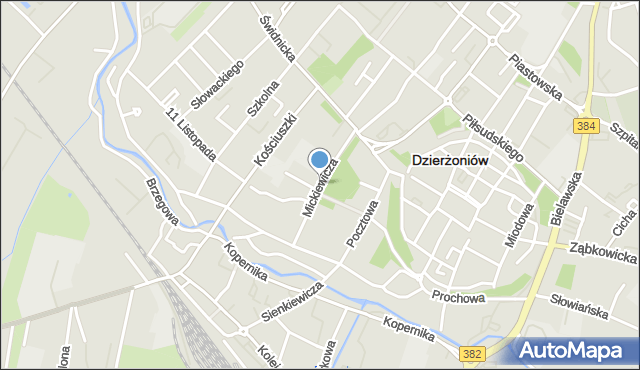 Dzierżoniów, Mickiewicza Adama, mapa Dzierżoniów
