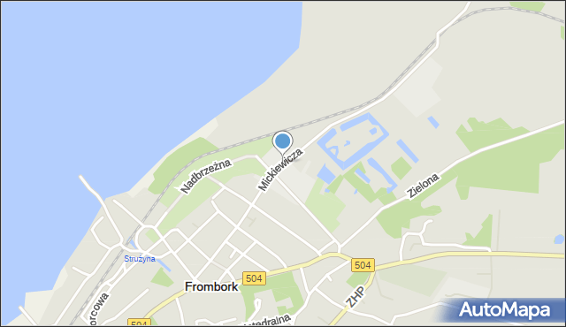 Frombork, Mickiewicza Adama, mapa Frombork