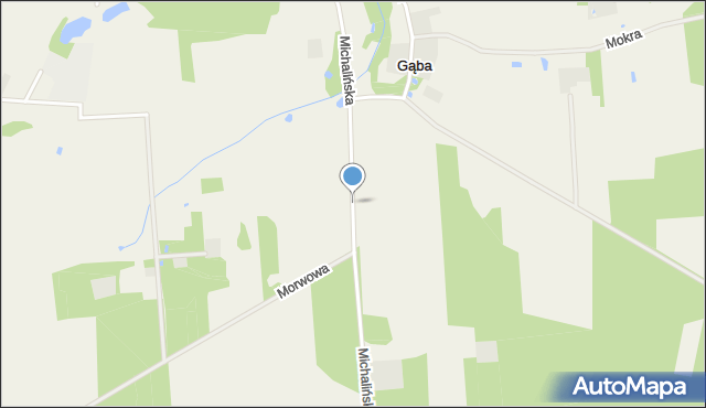 Gąba, Michalińska, mapa Gąba