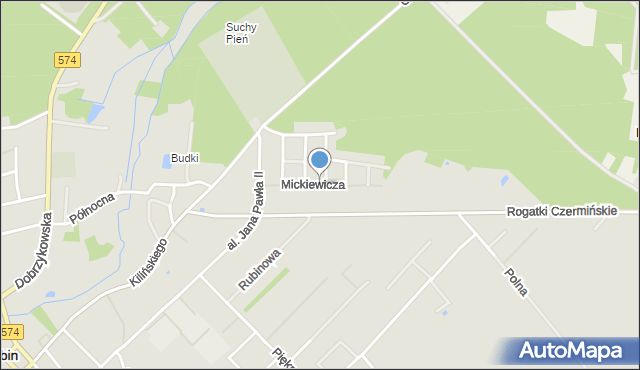 Gąbin powiat płocki, Mickiewicza Adama, mapa Gąbin powiat płocki