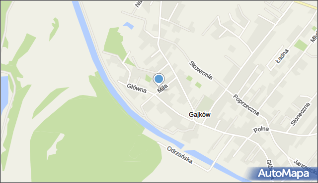 Gajków, Miła, mapa Gajków