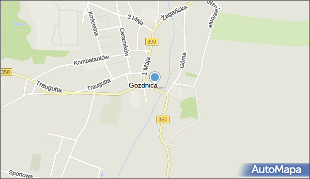 Gozdnica powiat żagański, Mickiewicza Adama, mapa Gozdnica powiat żagański