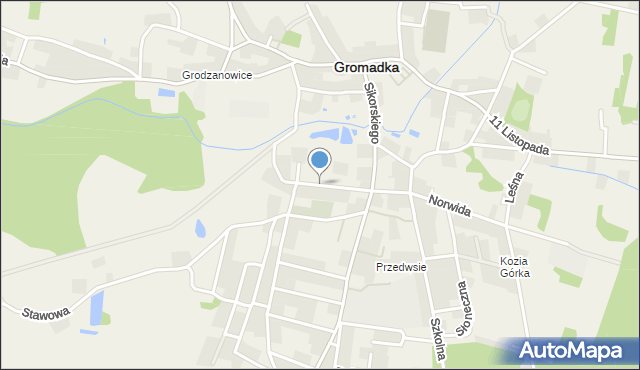 Gromadka, Mickiewicza Adama, mapa Gromadka