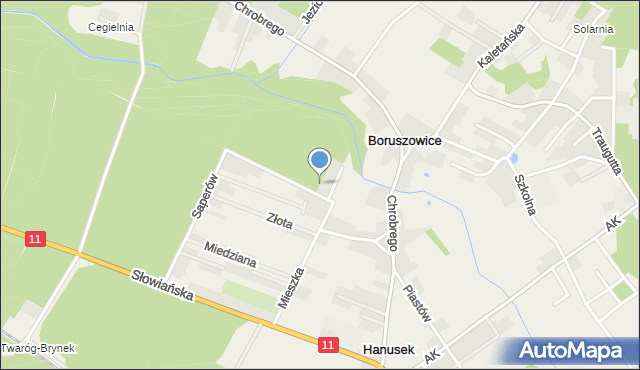 Hanusek, Mieszka I, mapa Hanusek