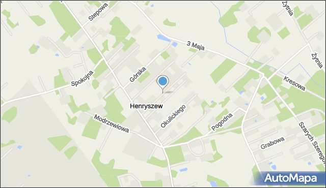 Henryszew, Miodowa, mapa Henryszew