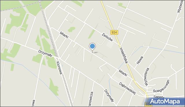 Imielin, Miarki Karola, mapa Imielin