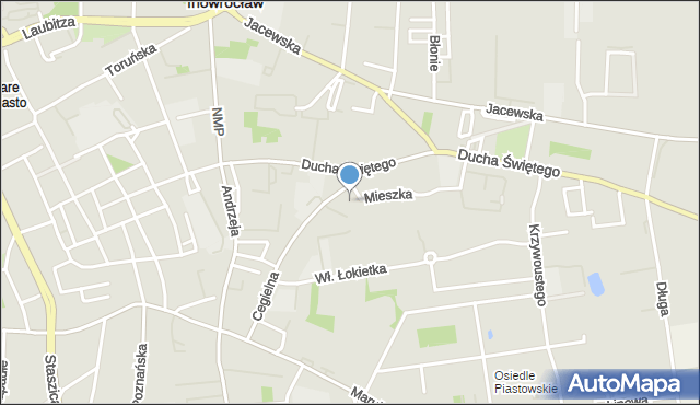 Inowrocław, Mieszka I, mapa Inowrocławia