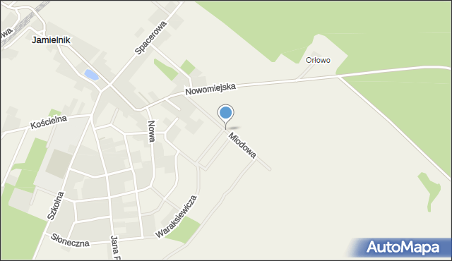 Jamielnik gmina Bratian, Miodowa, mapa Jamielnik gmina Bratian