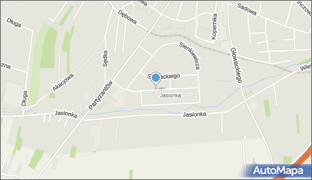 Jędrzejów, Mickiewicza Adama, mapa Jędrzejów