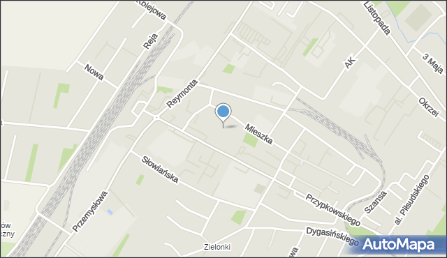 Jędrzejów, Mieszka I, mapa Jędrzejów