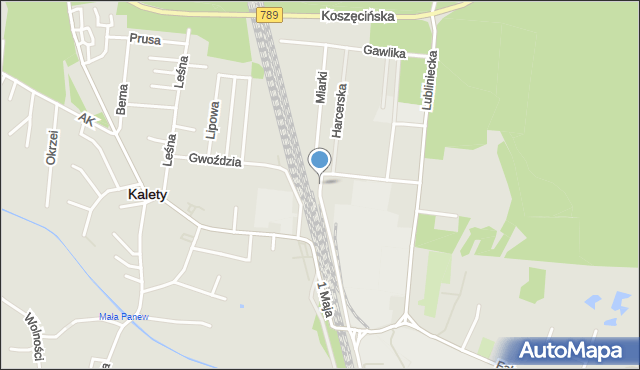 Kalety powiat tarnogórski, Miarki, mapa Kalety powiat tarnogórski