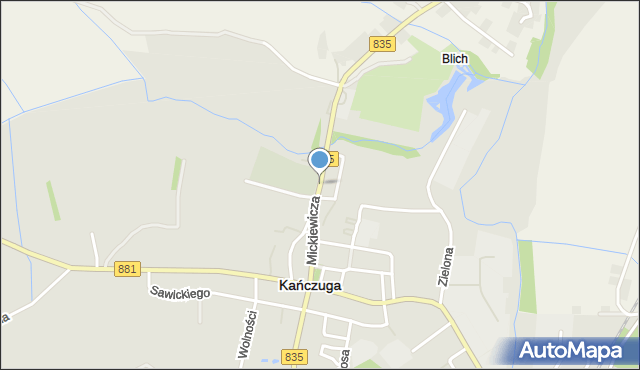 Kańczuga powiat przeworski, Mickiewicza Adama, mapa Kańczuga powiat przeworski