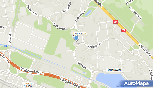 Katowice, Mieszka I, mapa Katowic