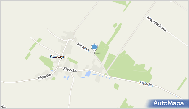Kawczyn gmina Morawica, Miętowa, mapa Kawczyn gmina Morawica