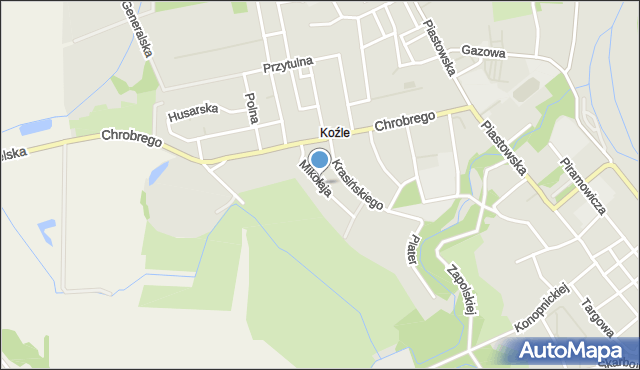 Kędzierzyn-Koźle, Mikołaja z Koźla, mapa Kędzierzyna-Koźle