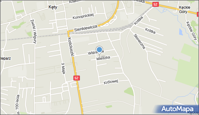 Kęty, Mieszka I, mapa Kęty