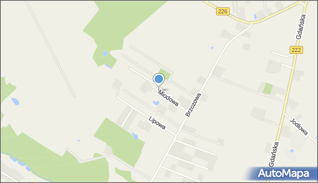 Kleszczewo gmina Trąbki Wielkie, Miodowa, mapa Kleszczewo gmina Trąbki Wielkie