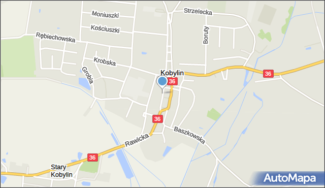 Kobylin powiat krotoszyński, Mickiewicza Adama, mapa Kobylin powiat krotoszyński