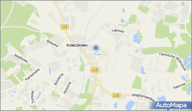 Koleczkowo, Miętowa, mapa Koleczkowo