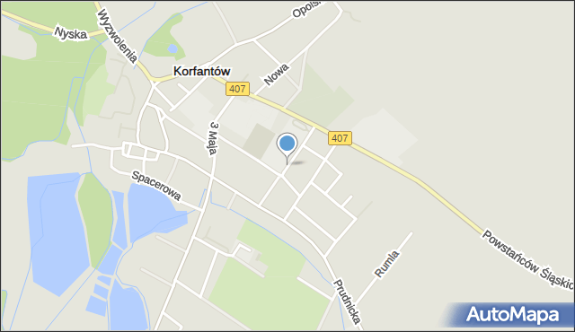 Korfantów, Mickiewicza Adama, mapa Korfantów