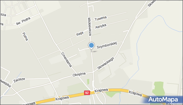 Kostrzyn powiat poznański, Mickiewicza Adama, mapa Kostrzyn powiat poznański