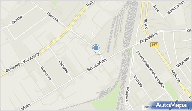 Koszalin, Mieszka I, mapa Koszalina